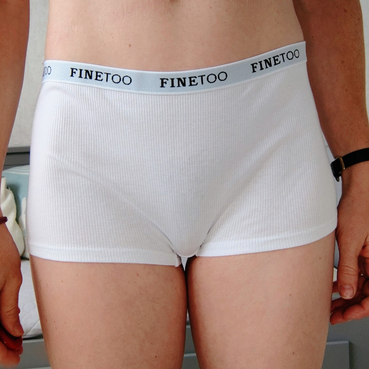 White Cotton Boyshorts